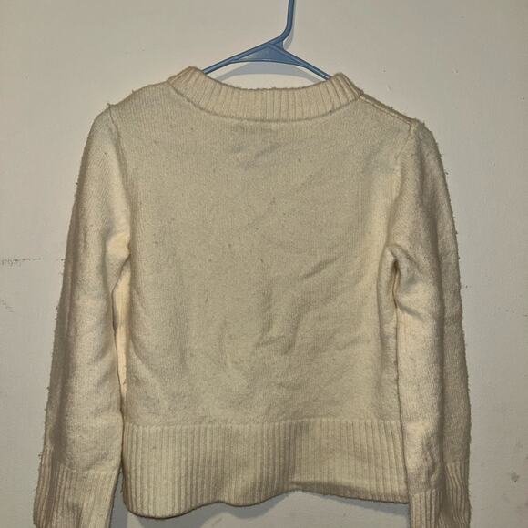 Halston Collection 100% extra fine merino wool sweater in cream, size L - Picture 6 of 6